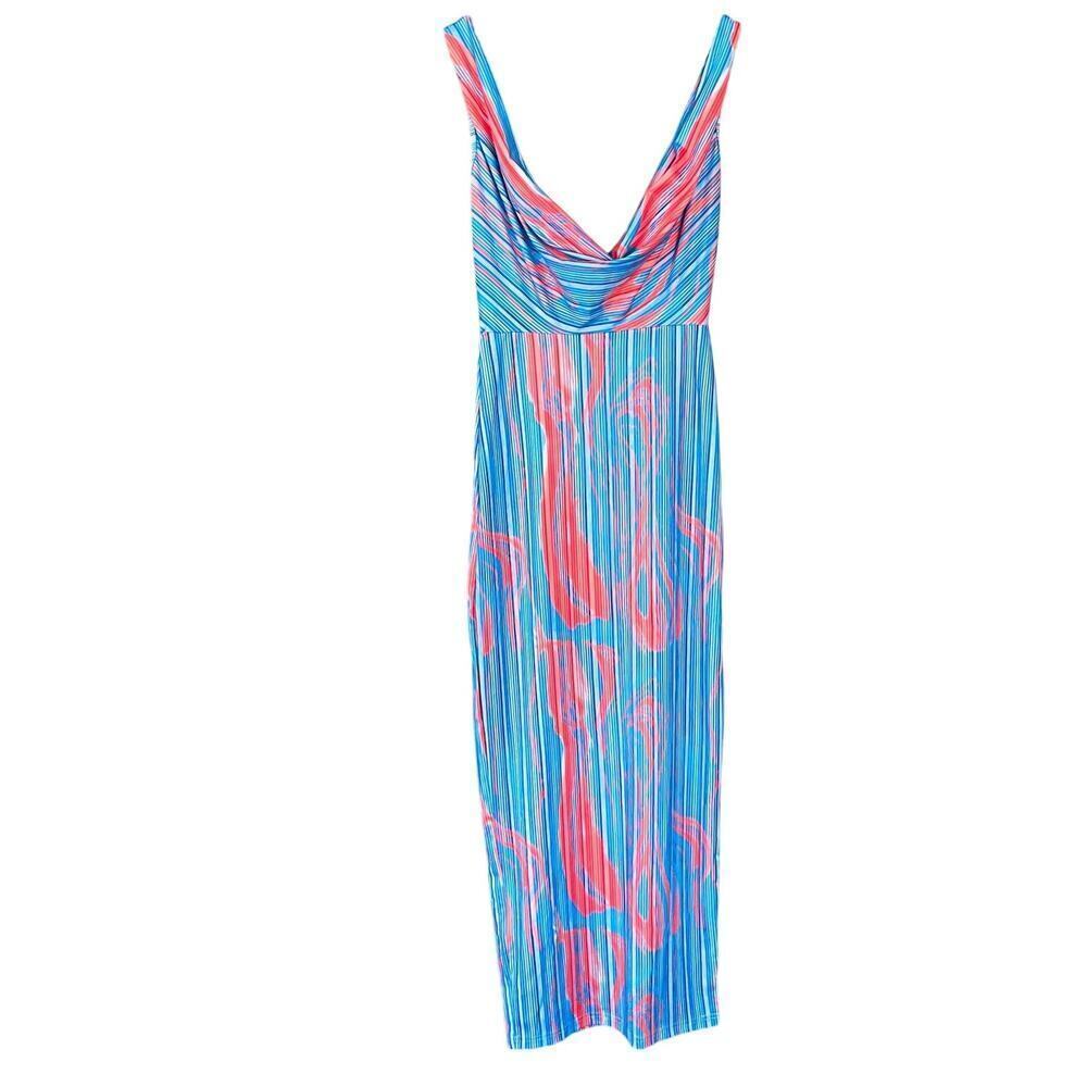 Commense Flaming Passions Long Dress Cowl V-Neck Sleeveless Size Small NEW - Picture 2 of 8